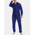Mens Plaid Zipper Front Kangaroo Pocket Hooded One Piece Jumpsuit Home Warm Sleepwear Mens Plaid Zipper Front Kangaroo Pocket Hooded One Piece Jumpsuit Home Warm Sleepwear