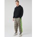 Mens Plaid Cotton Side Patchwork Drawstring Elastic Waist Jogger Pants With Pocket Mens Plaid Cotton Side Patchwork Drawstring Elastic Waist Jogger Pants With Pocket