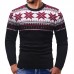 Men’s Christmas Snowflake Printing Patchwork Long Sleeve Crew Neck Casual Sweaters Men’s Christmas Snowflake Printing Patchwork Long Sleeve Crew Neck Casual Sweaters