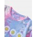 Mens Small Flower Print Tie Dye Round Neck Short Sleeve T Shirt Mens Small Flower Print Tie Dye Round Neck Short Sleeve T Shirt