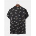 Mens All Over Leaf Printed Holiday Short Sleeve T Shirts Mens All Over Leaf Printed Holiday Short Sleeve T Shirts