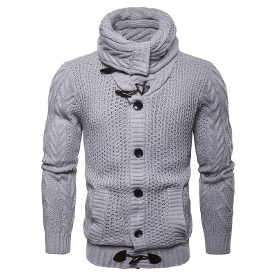 Men’s Casual Knit Flexible Breathable Thickened Buttons Solid Color Winter Long Sleeve Sweaters Men’s Casual Knit Flexible Breathable Thickened Buttons Solid Color Winter Long Sleeve Sweaters