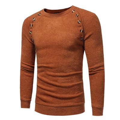 Autumn Winter Men’s Fashion Button Design Pullovers Casual Slim Round Neck Long Sleeved Pullover Swe Autumn Winter Men’s Fashion Button Design Pullovers Casual Slim Round Neck Long Sleeved Pullover Swe