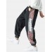 Mens Side Plaid Patchwork Letter Pritned Casual Drawstring Denim Jogger Pants Mens Side Plaid Patchwork Letter Pritned Casual Drawstring Denim Jogger Pants