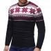 Men’s Christmas Snowflake Printing Patchwork Long Sleeve Crew Neck Casual Sweaters Men’s Christmas Snowflake Printing Patchwork Long Sleeve Crew Neck Casual Sweaters