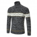 Mens Fashion High Collar Pullovers Wool Color Block Thick Warm Casual Sweaters Mens Fashion High Collar Pullovers Wool Color Block Thick Warm Casual Sweaters