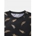 Mens All Over Leaf Printed Holiday Short Sleeve T Shirts Mens All Over Leaf Printed Holiday Short Sleeve T Shirts