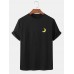 Mens Weather Symbol Embroidered Round Neck Casual Short Sleeve T Shirts Mens Weather Symbol Embroidered Round Neck Casual Short Sleeve T Shirts