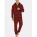 Mens Plaid Zipper Front Kangaroo Pocket Hooded One Piece Jumpsuit Home Warm Sleepwear Mens Plaid Zipper Front Kangaroo Pocket Hooded One Piece Jumpsuit Home Warm Sleepwear