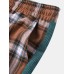 Mens Plaid Side Patchwork Drawstring Elastic Waist Casual Cotton Jogger Pants Mens Plaid Side Patchwork Drawstring Elastic Waist Casual Cotton Jogger Pants