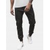 Mens Solid Color Casual Drawstring Pants With Pocket Mens Solid Color Casual Drawstring Pants With Pocket