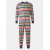 Mens Stripe Cartoon Animal Print Round Neck Long Sleeve One Piece Jumpsuits Home Sleepwear Mens Stripe Cartoon Animal Print Round Neck Long Sleeve One Piece Jumpsuits Home Sleepwear