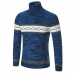 Mens Fashion High Collar Pullovers Wool Color Block Thick Warm Casual Sweaters Mens Fashion High Collar Pullovers Wool Color Block Thick Warm Casual Sweaters