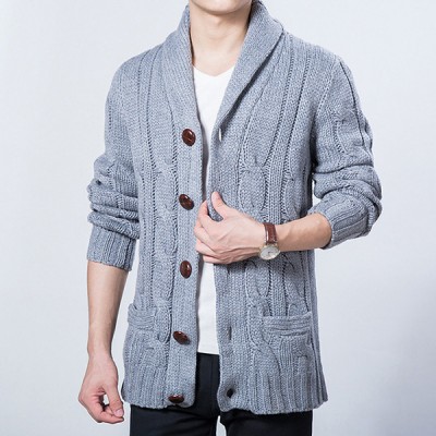 Fall Winter Mens Casual Sweater Coat Knitted Cardigan Large Lapel Long sleeves Tide Sweater Fall Winter Mens Casual Sweater Coat Knitted Cardigan Large Lapel Long sleeves Tide Sweater