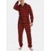 Mens Plaid Zipper Front Kangaroo Pocket Hooded One Piece Jumpsuit Home Warm Sleepwear Mens Plaid Zipper Front Kangaroo Pocket Hooded One Piece Jumpsuit Home Warm Sleepwear