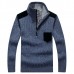 Men’s Casual Business Woolen Zipper Stand Collar Sweaters Patchwork Contrast Color Pullover Men’s Casual Business Woolen Zipper Stand Collar Sweaters Patchwork Contrast Color Pullover