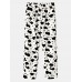 Mens Cows Pattern Thick Elastic Waist Plush Loose Pants Home Sleep Pants