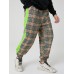 Mens Plaid Cotton Side Patchwork Drawstring Elastic Waist Jogger Pants With Pocket Mens Plaid Cotton Side Patchwork Drawstring Elastic Waist Jogger Pants With Pocket